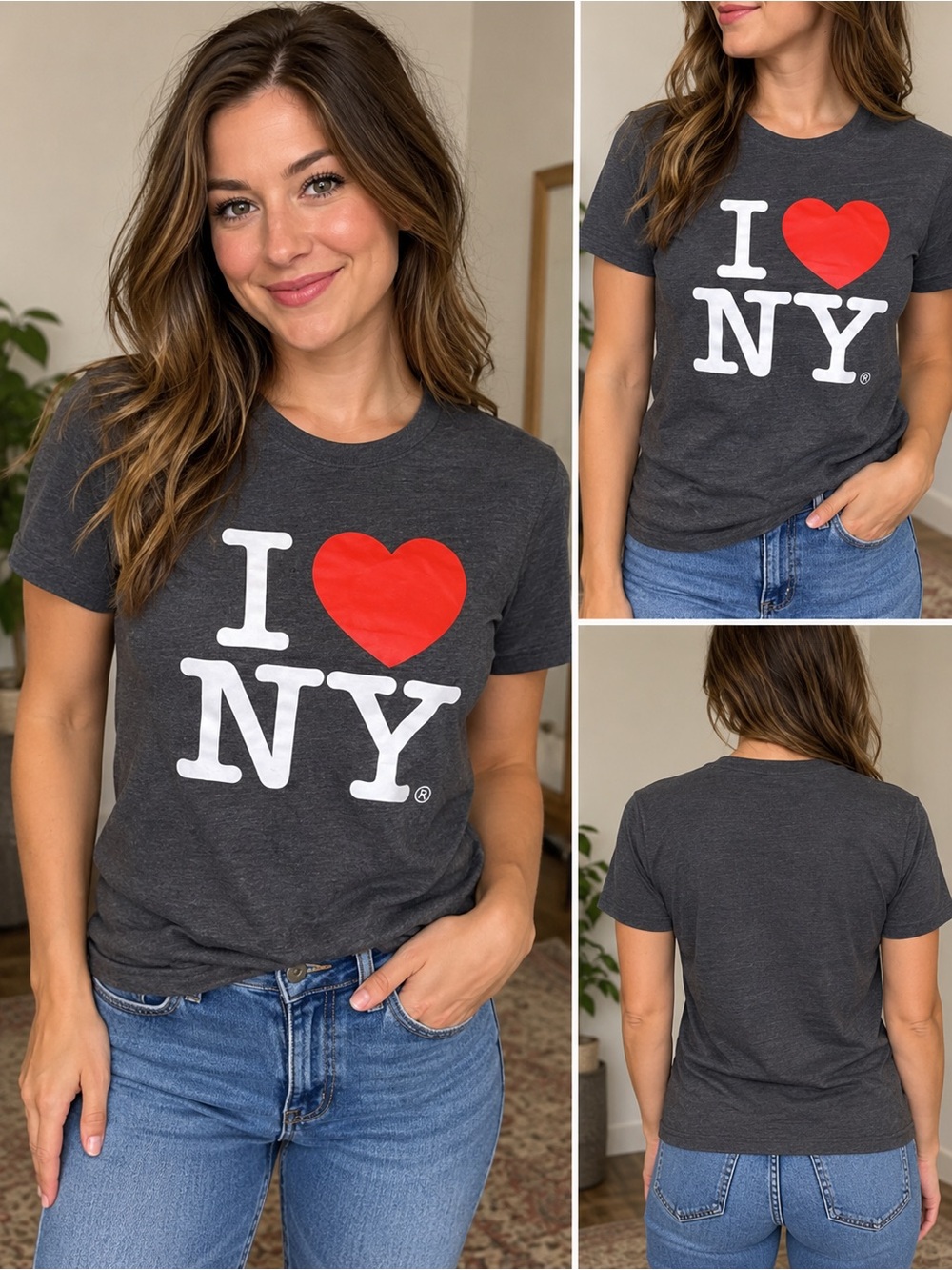 I ❤️ NY Officially Licensed New York T-Shirt Charcoal Gray Size Small NWT